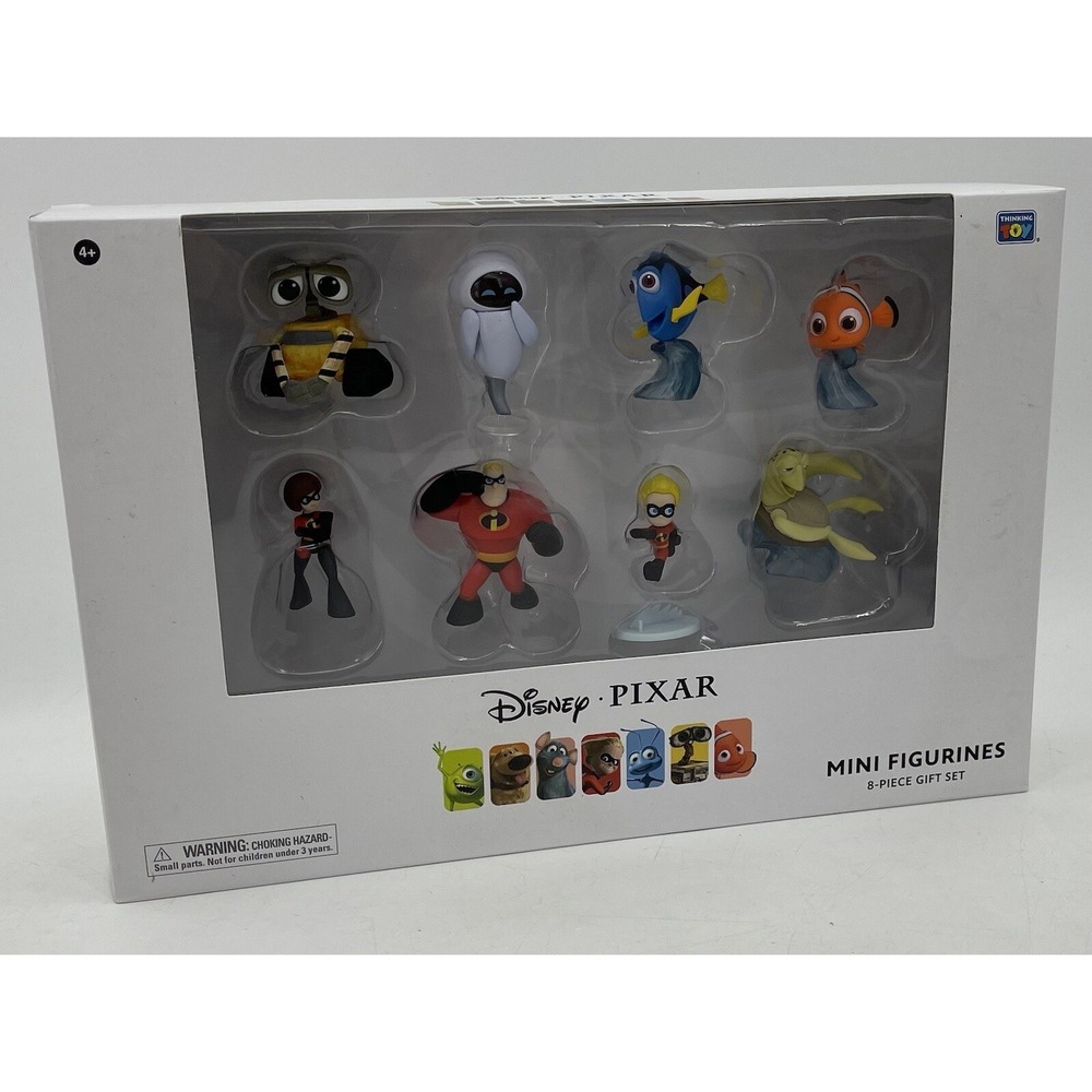 Disney Pixar 8-Piece Mini Figures Gift Set The Incredibles Nemo Dory Wall-E NIB